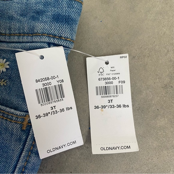 NEW old navy toddler jean shorts rainbows daisy floral 3T - Picture 5 of 5